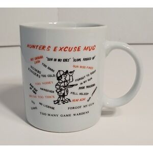 Vintage Hunter's Excuse Mug Ceramic Coffee‎ Cup Novelty Hunting Gag Gift